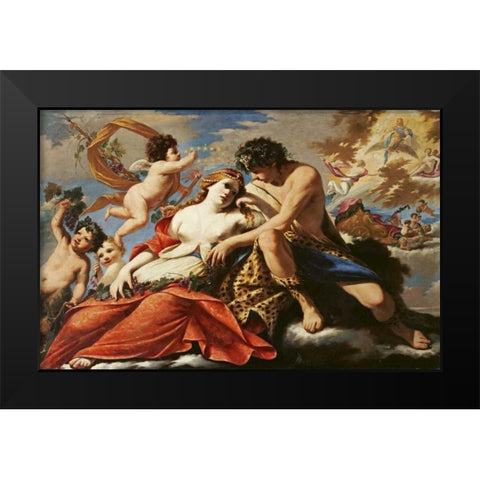 Bacchus and Ariadne Black Modern Wood Framed Art Print by Dameret, Luca
