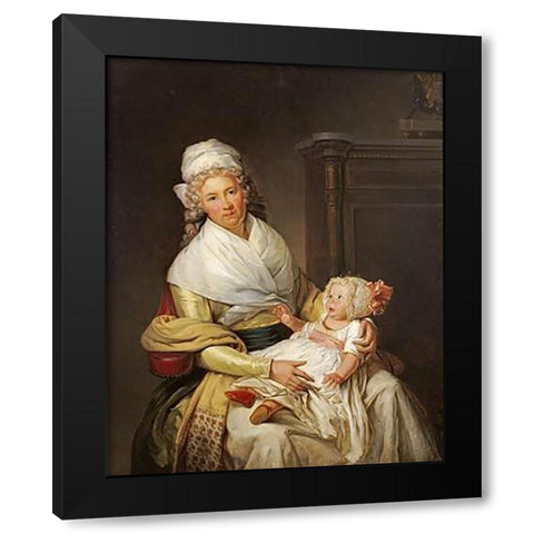 Portrait of Constantia Foster Black Modern Wood Framed Art Print with Double Matting by Danloux, Henri-Pierre