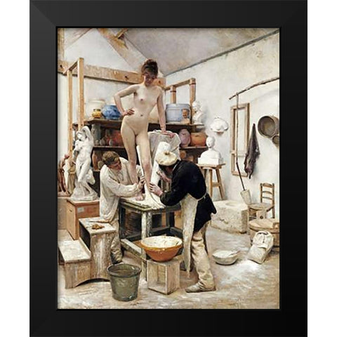A Mould From Nature Black Modern Wood Framed Art Print by Dantan, Edouard Joseph