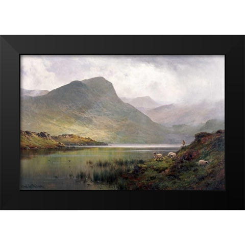 Loch Ness Black Modern Wood Framed Art Print by De Breanski, Alfred