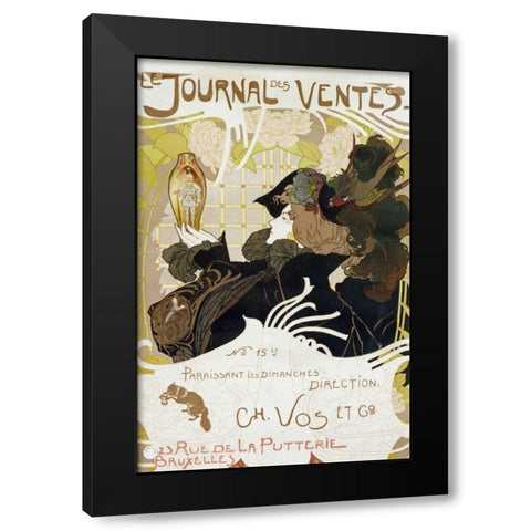 Le Journal Des Ventes Black Modern Wood Framed Art Print by De Feure, Georges