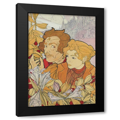 The Devils Coin Black Modern Wood Framed Art Print with Double Matting by De Feure, Georges