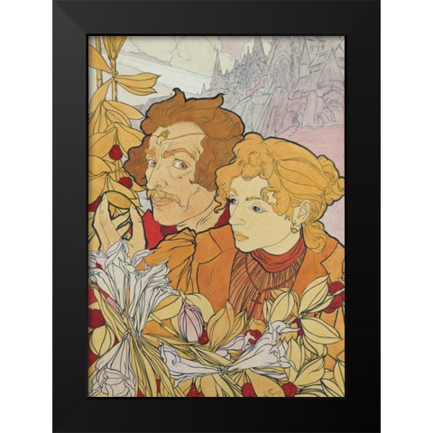 The Devils Coin Black Modern Wood Framed Art Print by De Feure, Georges