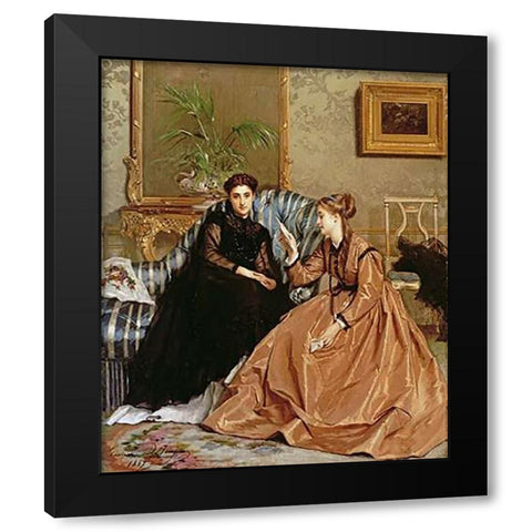 The Consolation Letter Black Modern Wood Framed Art Print with Double Matting by De Jonghe, Gustave