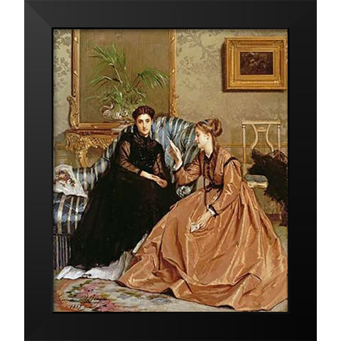 The Consolation Letter Black Modern Wood Framed Art Print by De Jonghe, Gustave