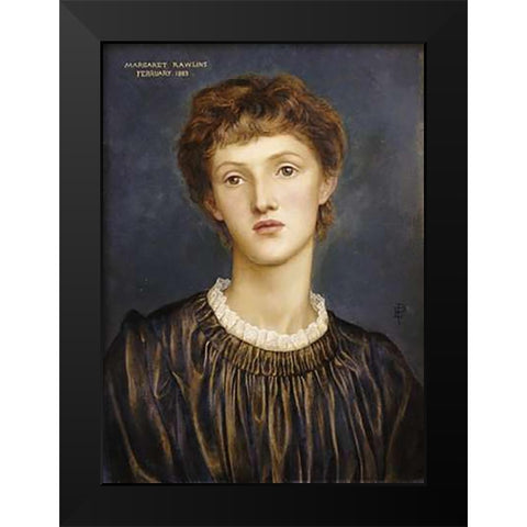 Portrait of Margaret Rawlins Black Modern Wood Framed Art Print by De Morgan, Evelyn