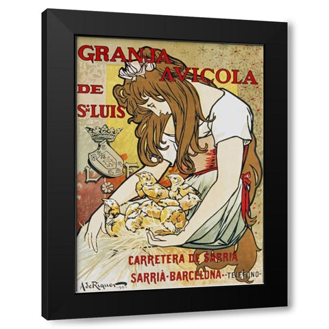 Granja Avicola De Sn.Luis Black Modern Wood Framed Art Print by De Riquer, Alejandro