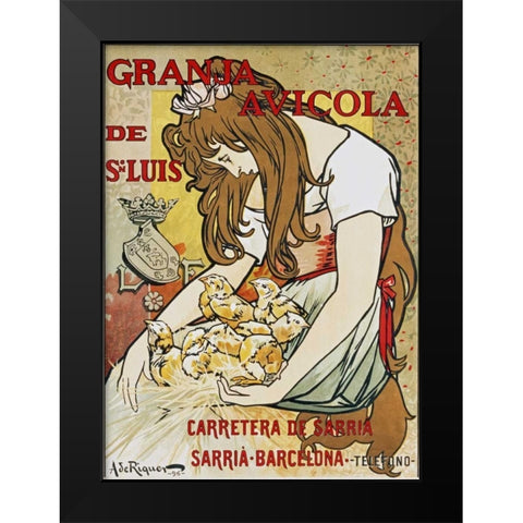 Granja Avicola De Sn.Luis Black Modern Wood Framed Art Print by De Riquer, Alejandro