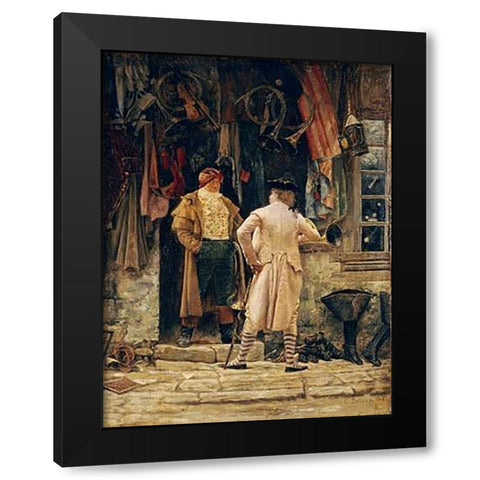The Bargain Black Modern Wood Framed Art Print by Delort, Charles Edouard