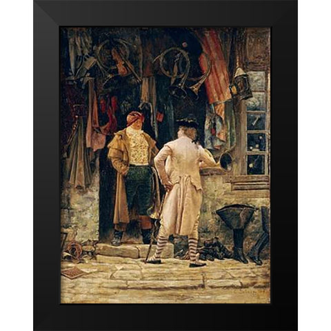 The Bargain Black Modern Wood Framed Art Print by Delort, Charles Edouard