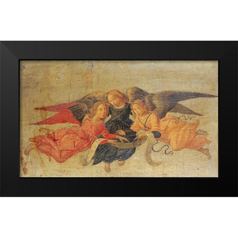 Three Angels Black Modern Wood Framed Art Print by Di Giovanni, Bartolomeo