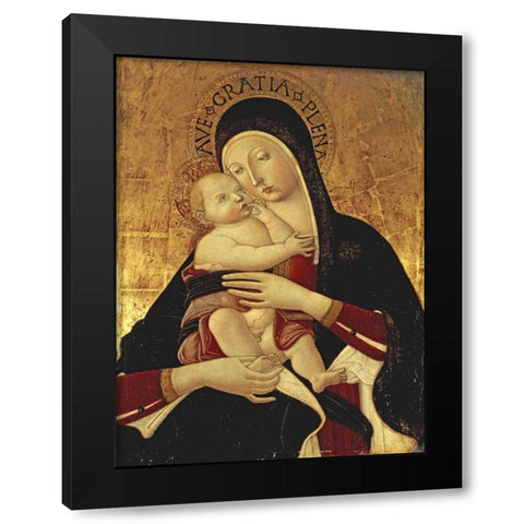 The Madonna and Child Black Modern Wood Framed Art Print with Double Matting by Di Giovanni, Benvenuto