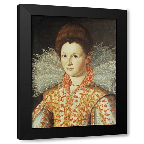 Portrait of a Lady Black Modern Wood Framed Art Print by Di Tito, Santi