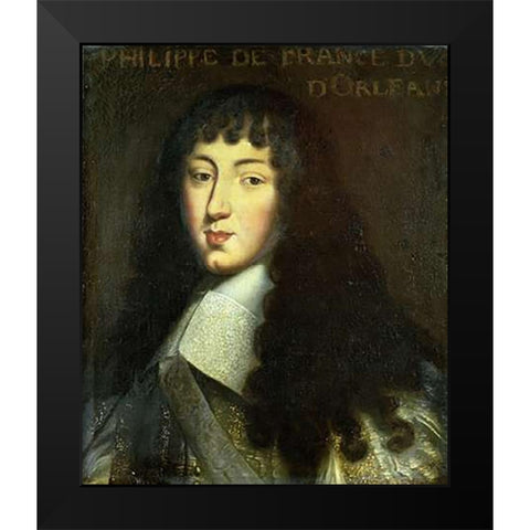 Portrait of Philippe De France Black Modern Wood Framed Art Print by DOrleans, Duc