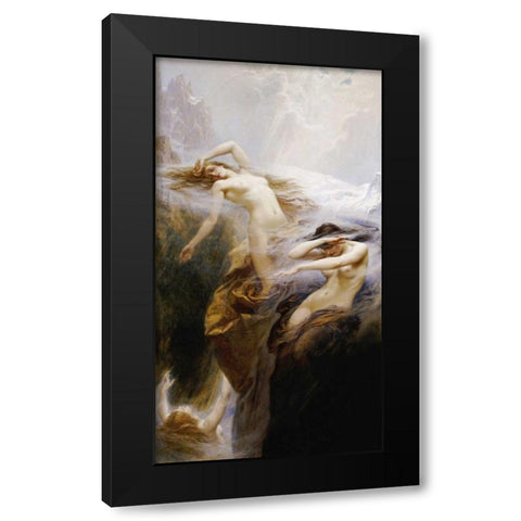 The Mountain Mists Black Modern Wood Framed Art Print by Draper, Herbert James