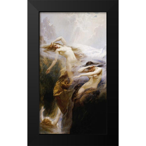 The Mountain Mists Black Modern Wood Framed Art Print by Draper, Herbert James