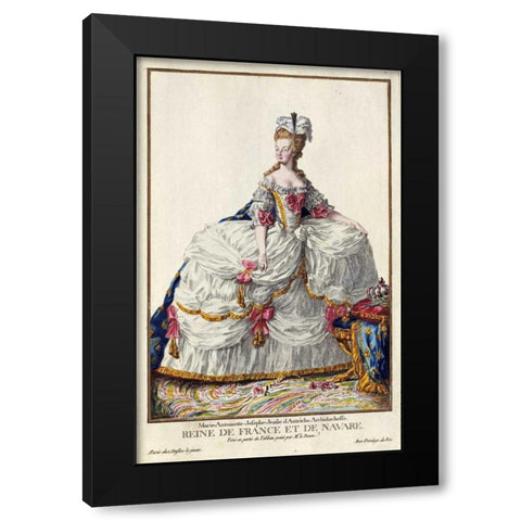 Marie Antoinette Black Modern Wood Framed Art Print with Double Matting by Duflos, Pierre
