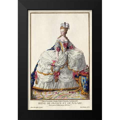 Marie Antoinette Black Modern Wood Framed Art Print by Duflos, Pierre