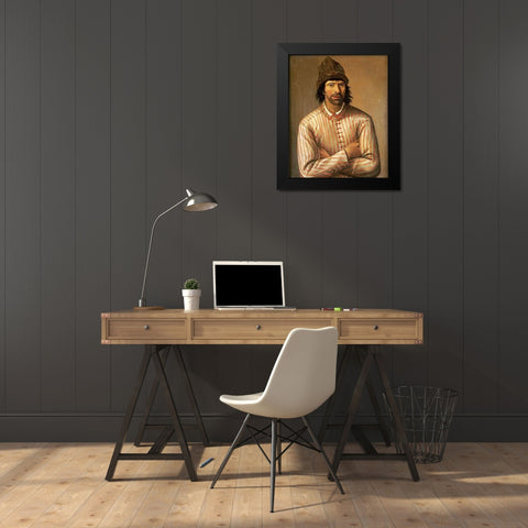 Tsar Peter The Great Black Modern Wood Framed Art Print by School, Dutch