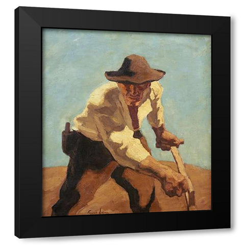 Der Macher Black Modern Wood Framed Art Print by Egger-Lienz, Albin