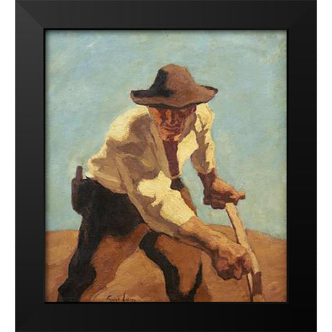 Der Macher Black Modern Wood Framed Art Print by Egger-Lienz, Albin