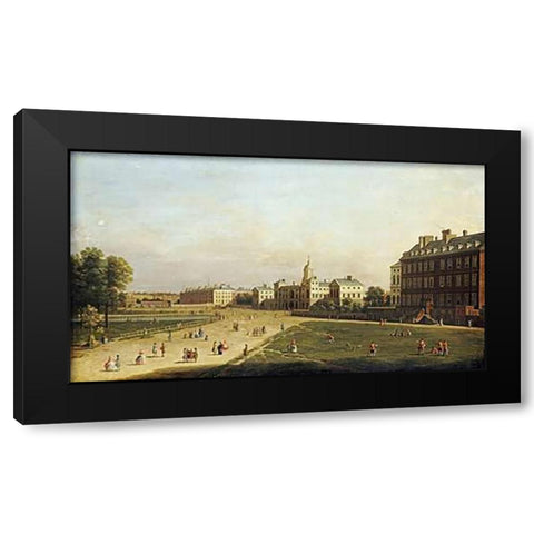 A View of The New Horse Guards Black Modern Wood Framed Art Print with Double Matting by English School