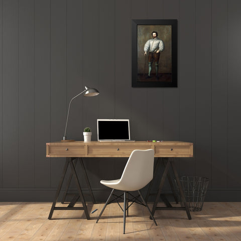 Sir Francis Drake Black Modern Wood Framed Art Print by English School