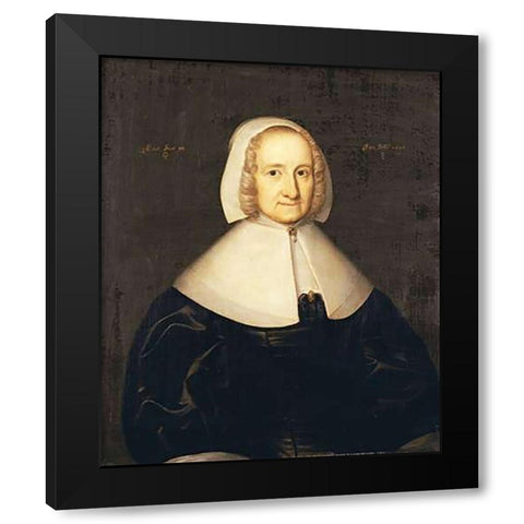Portrait of Lady Elisabeth Cromwell Black Modern Wood Framed Art Print with Double Matting by English School