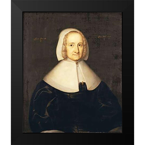 Portrait of Lady Elisabeth Cromwell Black Modern Wood Framed Art Print by English School