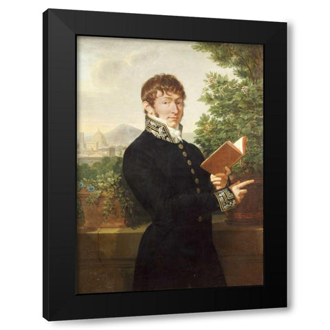 Portrait of An Official, Standing Above Florence Black Modern Wood Framed Art Print with Double Matting by Fabre, Francois-Xavier
