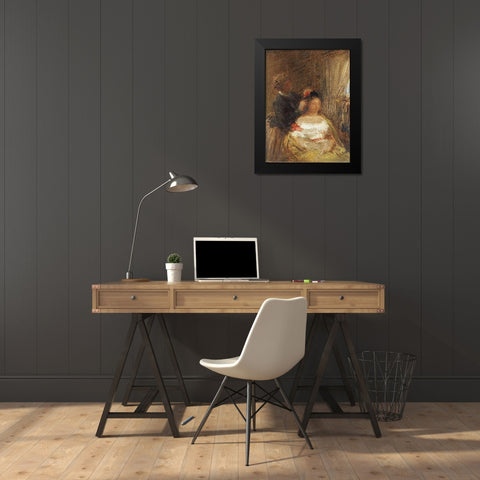 The Hairdresser Black Modern Wood Framed Art Print by Latour, Henri Fantin