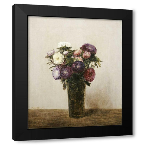 Vase De Fleurs Black Modern Wood Framed Art Print by Fantin-Latour, Henri