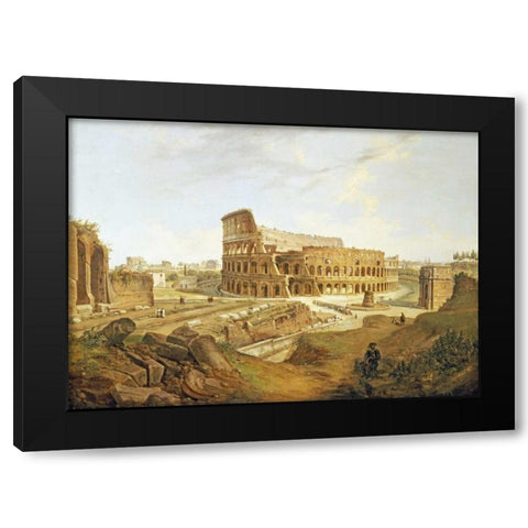 The Colisseum, Rome Black Modern Wood Framed Art Print with Double Matting by Faure, Jean Victor Louis