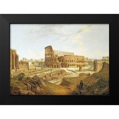 The Colisseum, Rome Black Modern Wood Framed Art Print by Faure, Jean Victor Louis