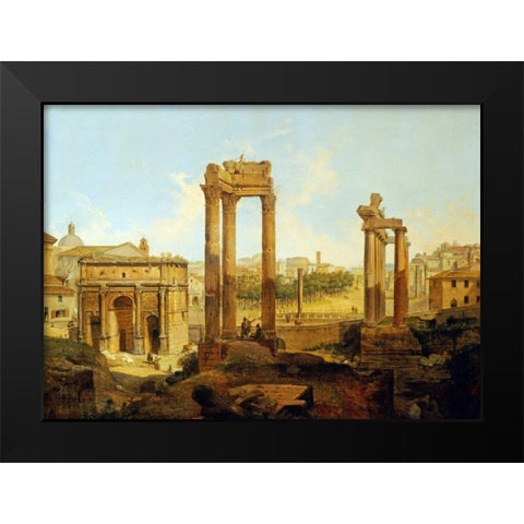 The Forum, Rome Black Modern Wood Framed Art Print by Faure, Jean Victor Louis