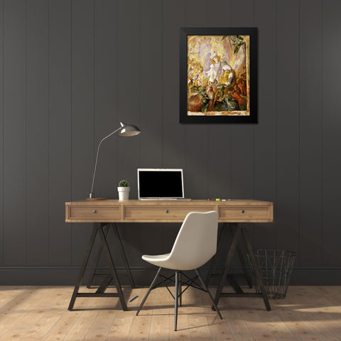 The Concert Black Modern Wood Framed Art Print by Fitzgerald, John Anster