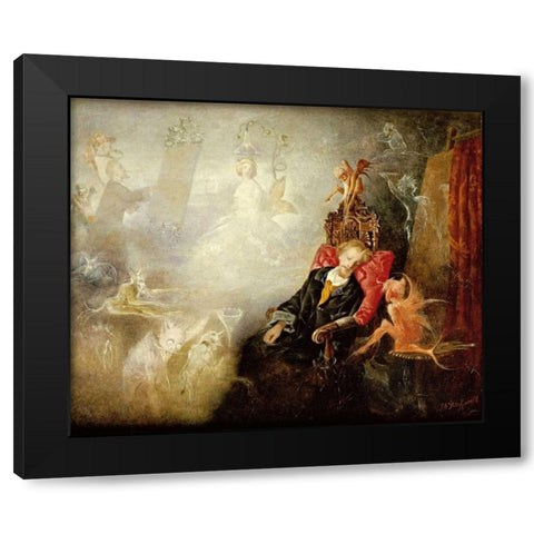 The Painters Dream Black Modern Wood Framed Art Print with Double Matting by Fitzgerald, John Anster
