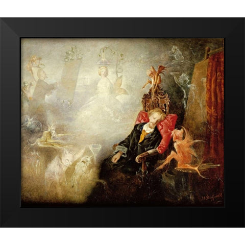 The Painters Dream Black Modern Wood Framed Art Print by Fitzgerald, John Anster