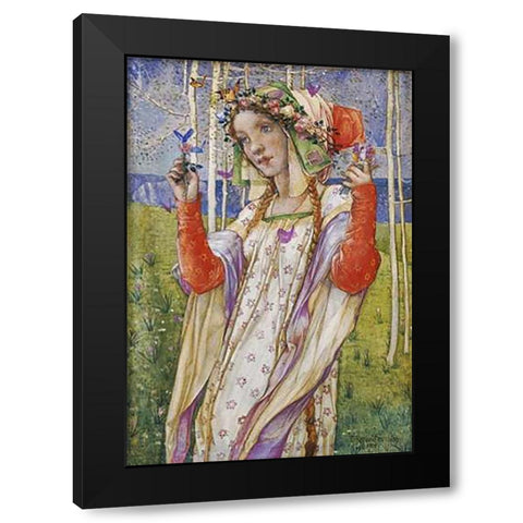 Fairyland Black Modern Wood Framed Art Print by Frampton, Edward Reginald