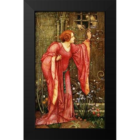 Stone Walls Do Not a Prison Make, Nor Iron Bars a Cage Black Modern Wood Framed Art Print by Frampton, Edward Reginald