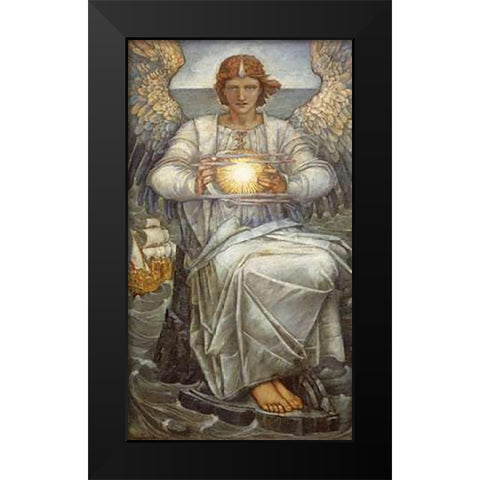 The Angel of The Sea Black Modern Wood Framed Art Print by Frampton, Edward Reginald
