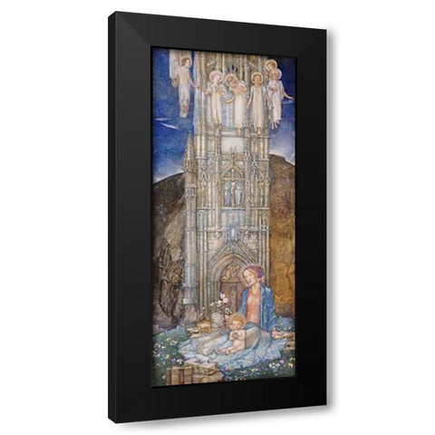 The Gothic Tower Black Modern Wood Framed Art Print by Frampton, Edward Reginald