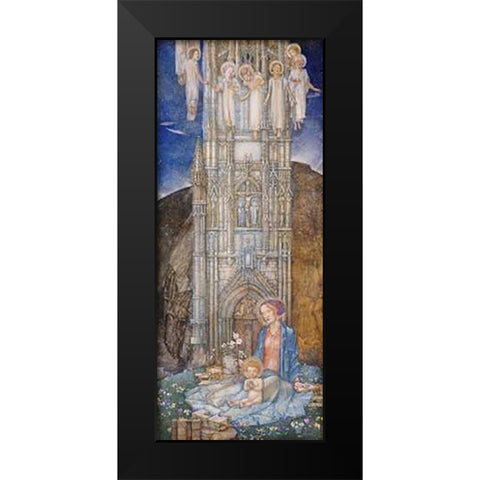 The Gothic Tower Black Modern Wood Framed Art Print by Frampton, Edward Reginald