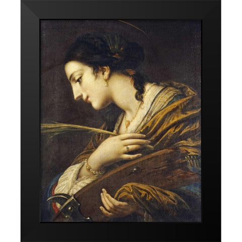Saint Catherine of Alexandria Black Modern Wood Framed Art Print by Franceschini, Baldassare