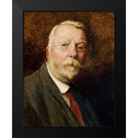 A Self Portrait Black Modern Wood Framed Art Print by Gallon, Robert