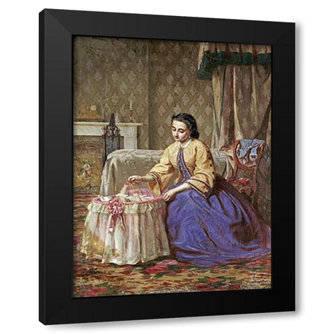 The First Toy Black Modern Wood Framed Art Print with Double Matting by Girardot, Ernest Gustave