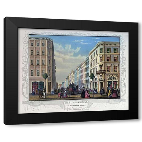 Neuer Wall Seen From Jungfernsteig Black Modern Wood Framed Art Print with Double Matting by Gray, James