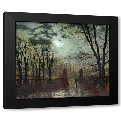 At The Park Gate Black Modern Wood Framed Art Print with Double Matting by Grimshaw, John Atkinson