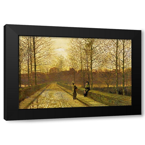 In The Golden Gloaming Black Modern Wood Framed Art Print with Double Matting by Grimshaw, John Atkinson