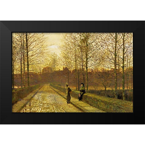 In The Golden Gloaming Black Modern Wood Framed Art Print by Grimshaw, John Atkinson
